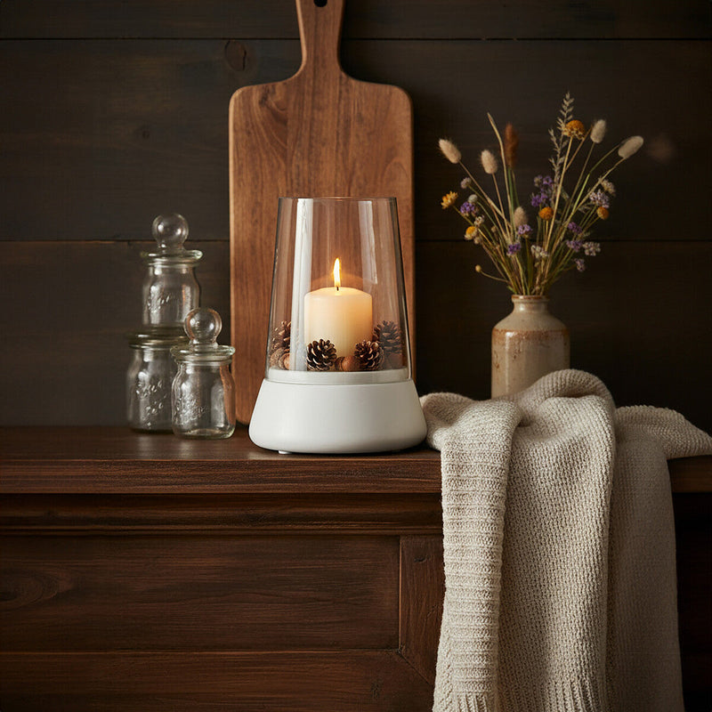 Hurricane Candle Holder with Marble Base | Sena