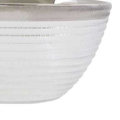 Embossed Glass Bowl with Silver Rim | Ida
