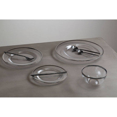 Glass Charger Plate with Silver Rim | Ida