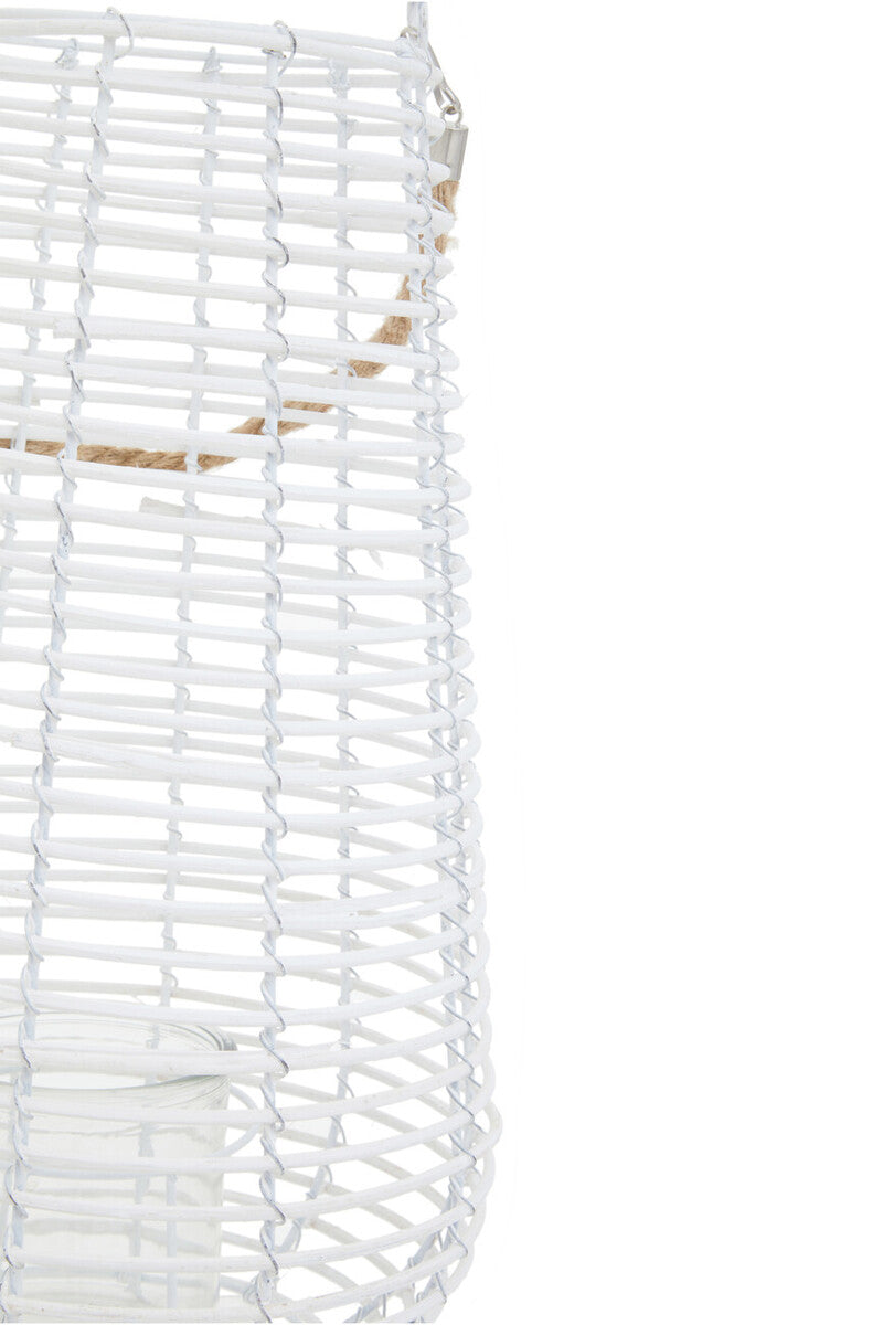 Large White Rattan Lantern | Lentigo