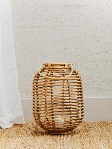 Tall Natural Rattan Lantern | Mataram