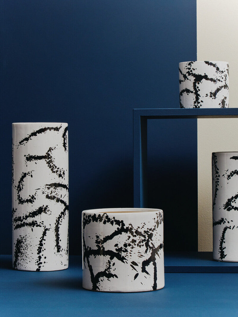 Small Black and White Ceramic Vase | Sorrell