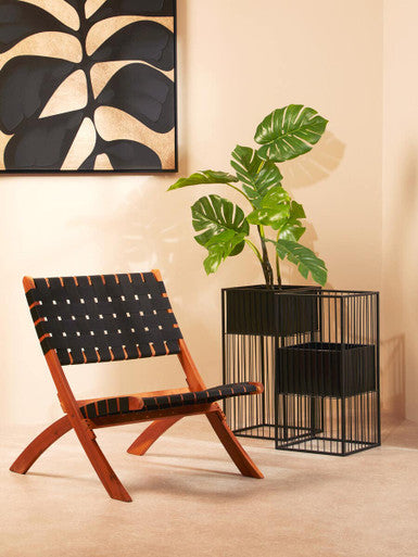 Black Floor Standing Planter | Alden