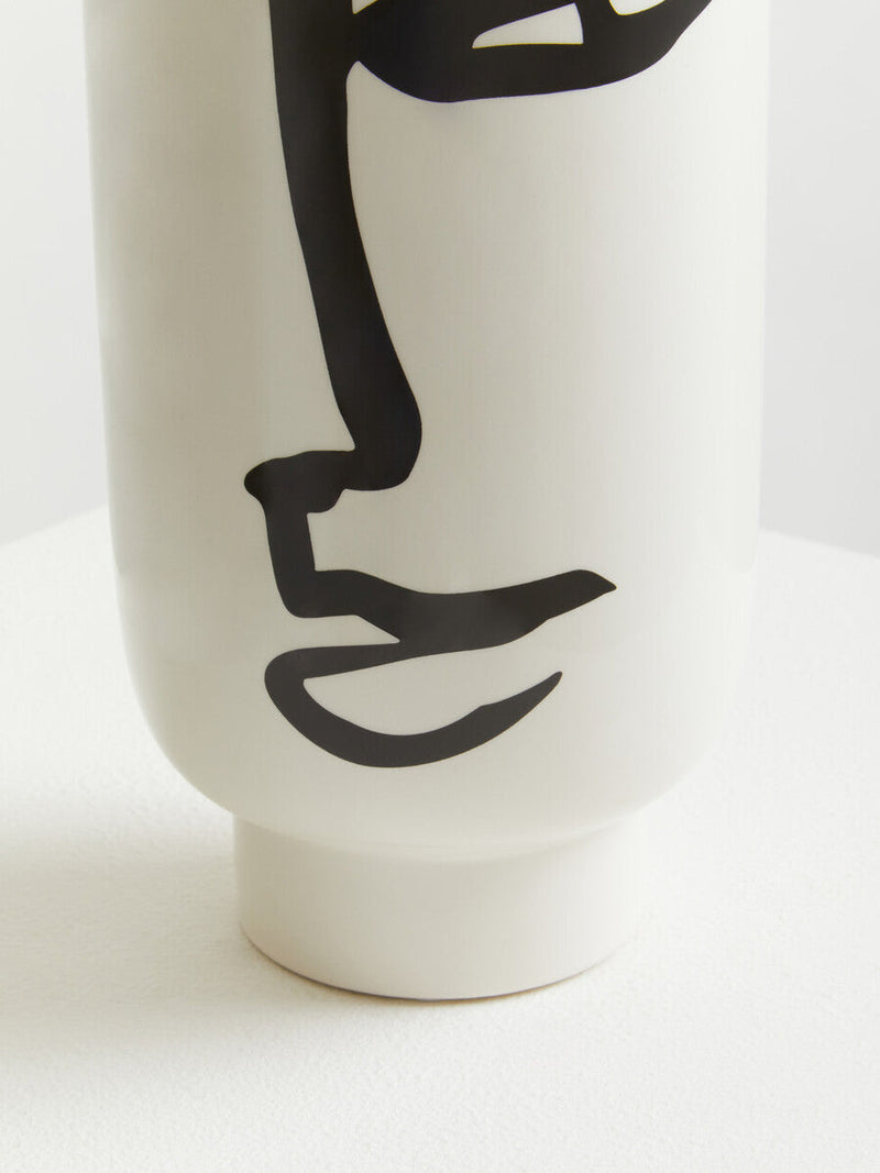 Large Black and White Face Vase | Viso