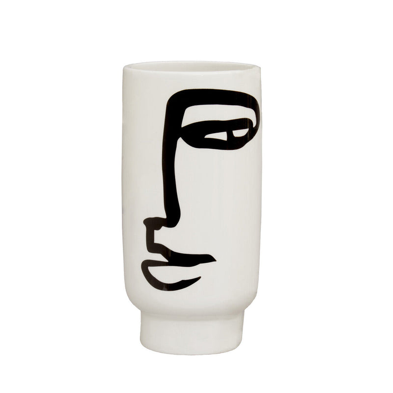 Small Black and White Face Vase | Viso