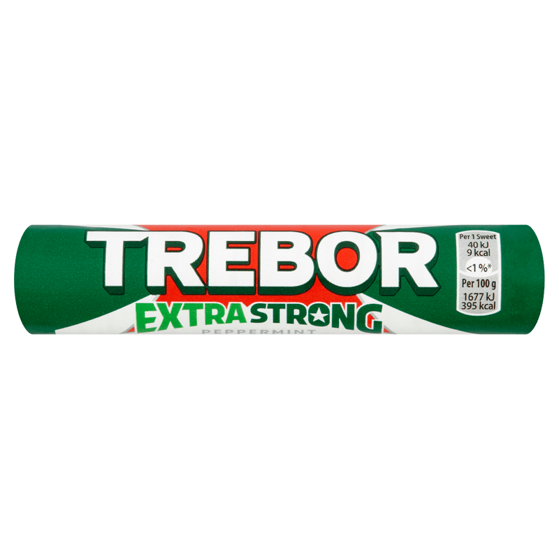 40 x Trebor Extra Strong Peppermint Mints Roll 41.3G