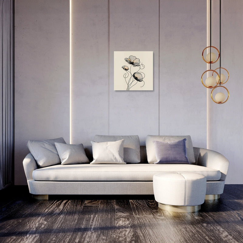 Golden Noir Poppies Canvas