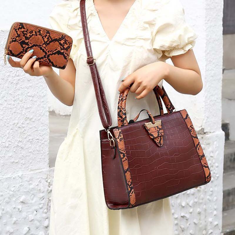 Single shoulderPattern Two-Piece Handbag Shoulder Bag