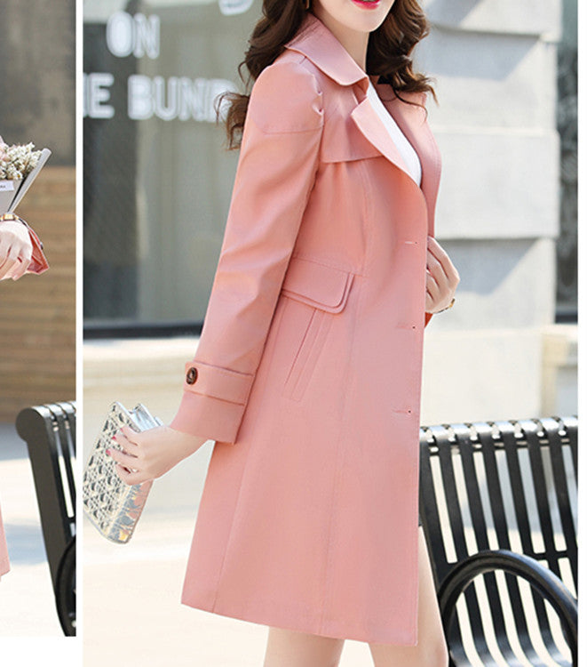 Spring Autumn Trench Coat Slim Single Breasted