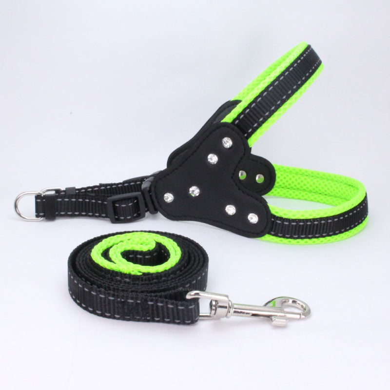 Dog chest back triangle chest strap