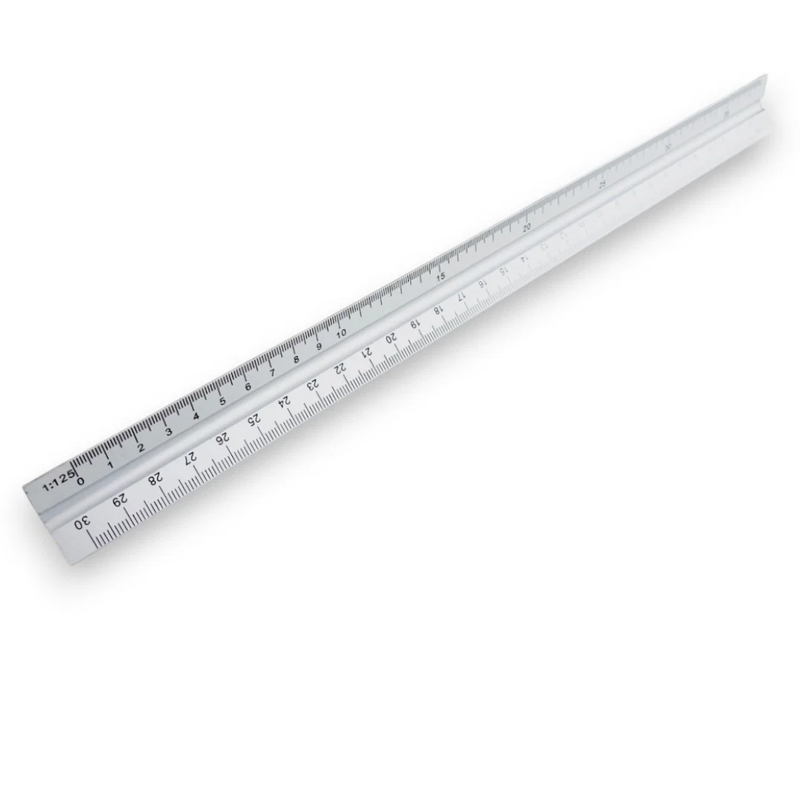 30cm Triangular Aluminium Scale Ruler Alloy Steel Precision DIY Tool Equipment