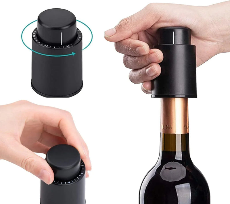 Wine Bottle Stopper With Time Recorder Keeps Your Wine Really Fresh 2 Pk