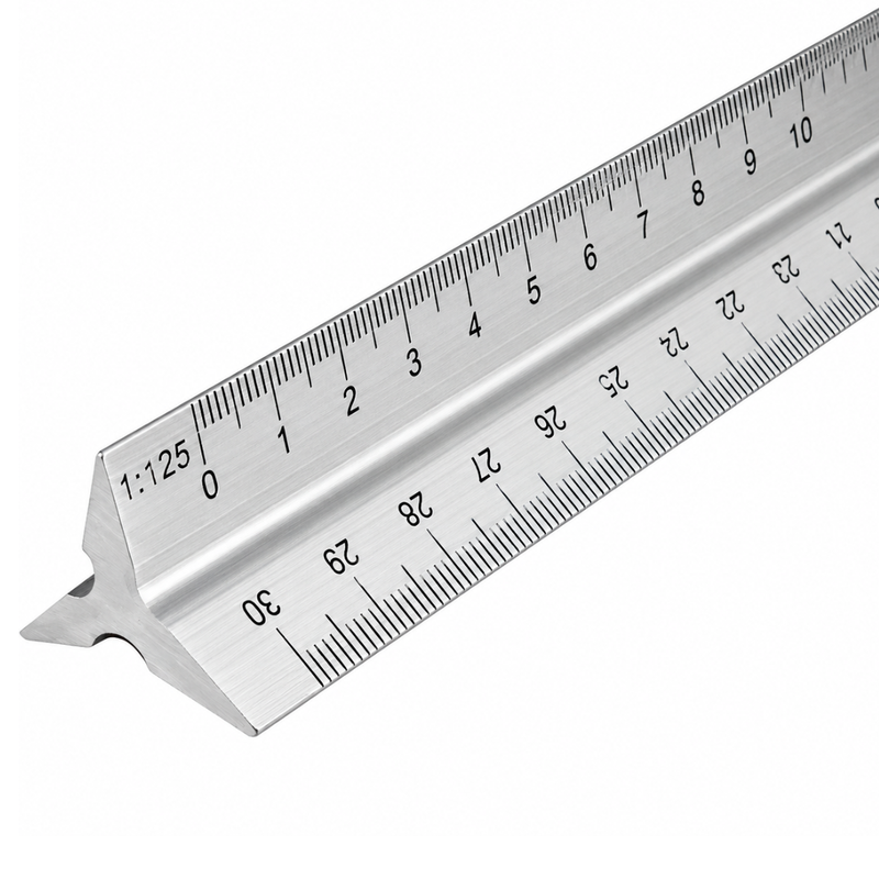 30cm Triangular Aluminium Scale Ruler Alloy Steel Precision DIY Tool Equipment