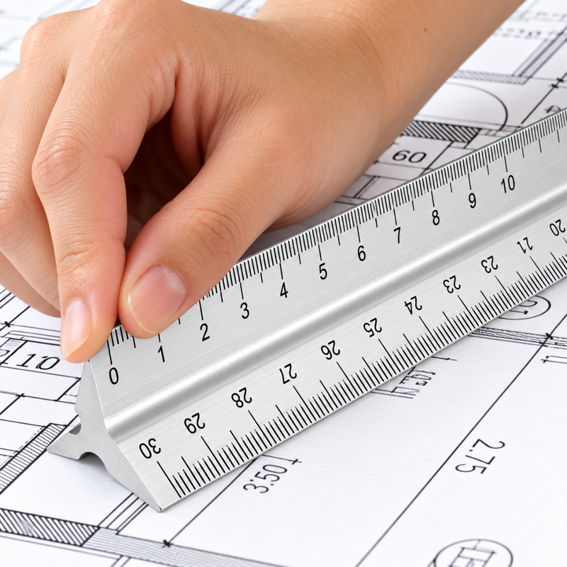 30cm Triangular Aluminium Scale Ruler Alloy Steel Precision DIY Tool Equipment