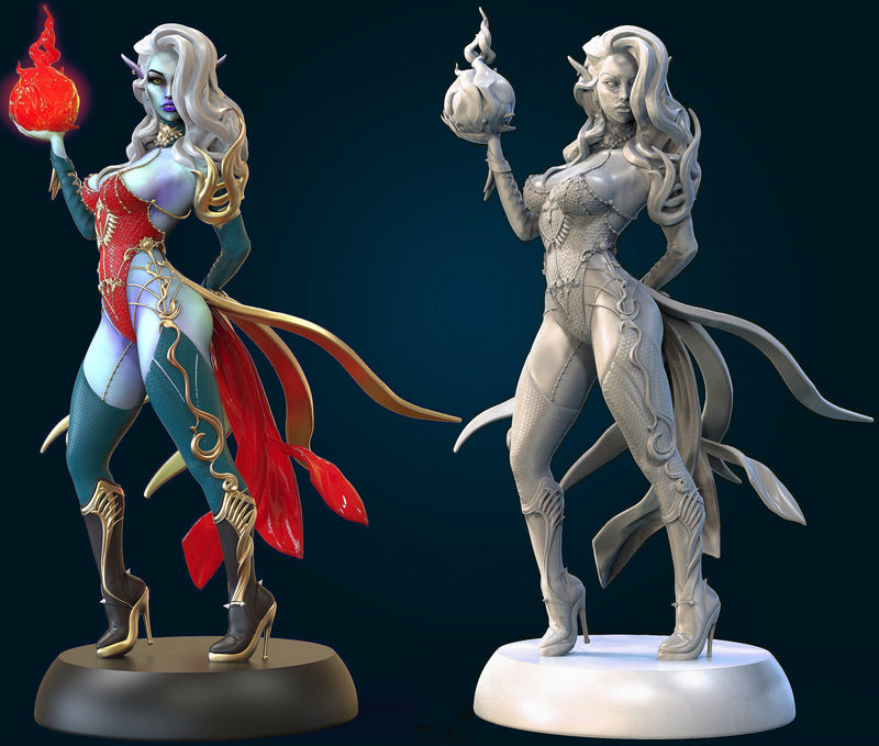 Dark Elf Wizard Figurine