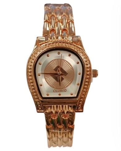 Clasico Ladies Water Resistant Bling RoseGold Dial RoseGold Metal Strap Bracelet Watch