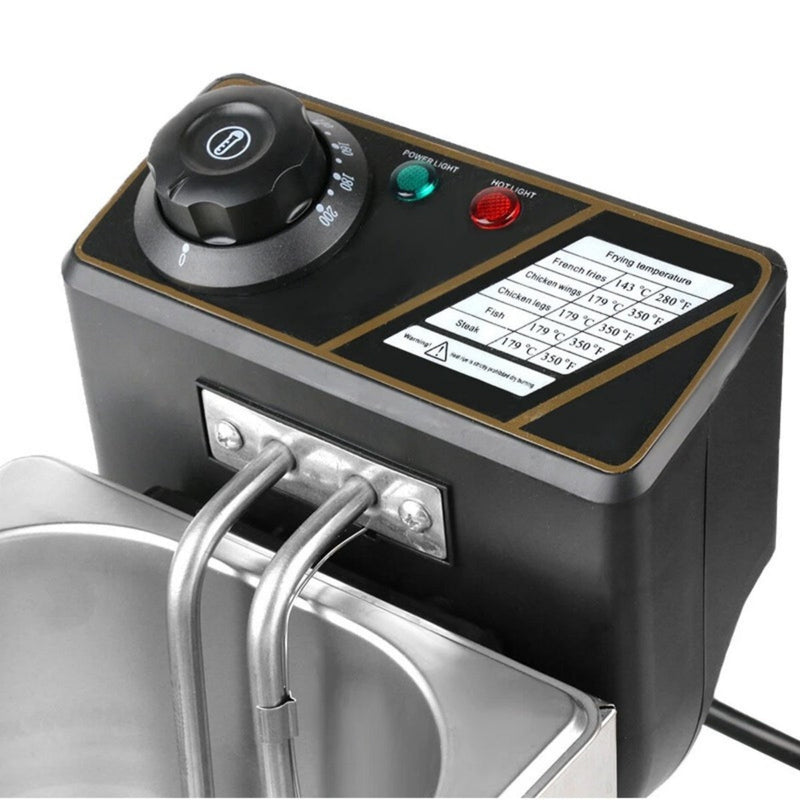 4L 2KW Commercial Electric Deep Fat Fryer Stainless Steel Countertop Chip Fryer