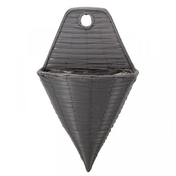 14in Slate Faux Rattan Wall Torch