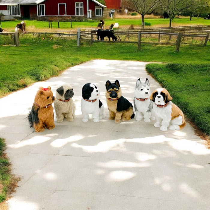 24CM STANDING DOGS-6 ASST COLOUR