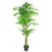 150cm (5ft) Natural Look Artificial Bamboo Plants Trees - XL with Gold Metal Planter - InStock