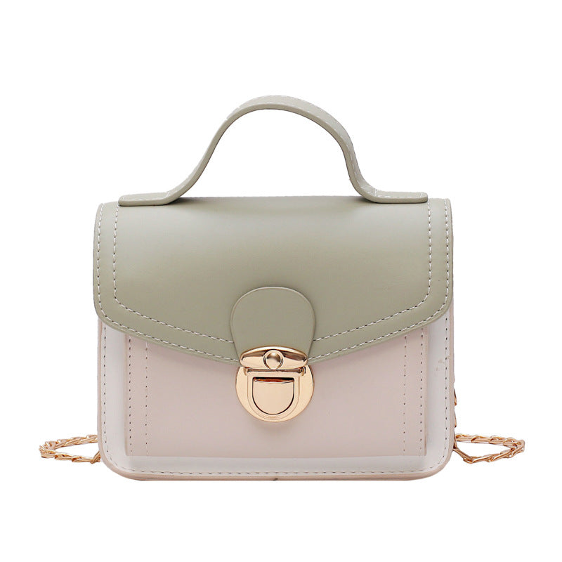 Color contrast women's shoulder bag