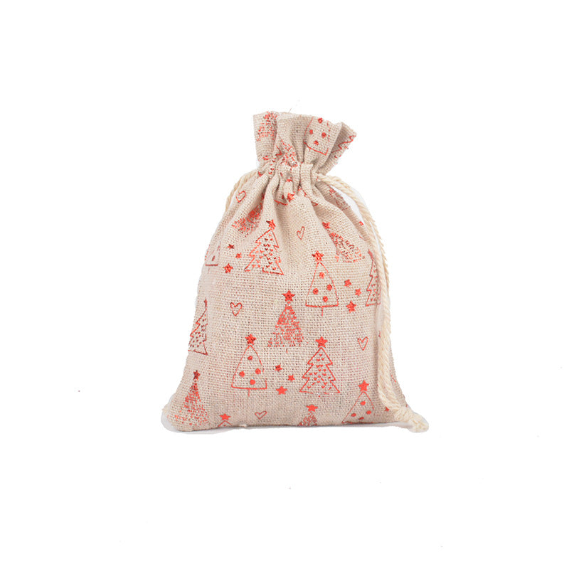 Snowflake Elk Candy Cotton Linen Packaging Bag