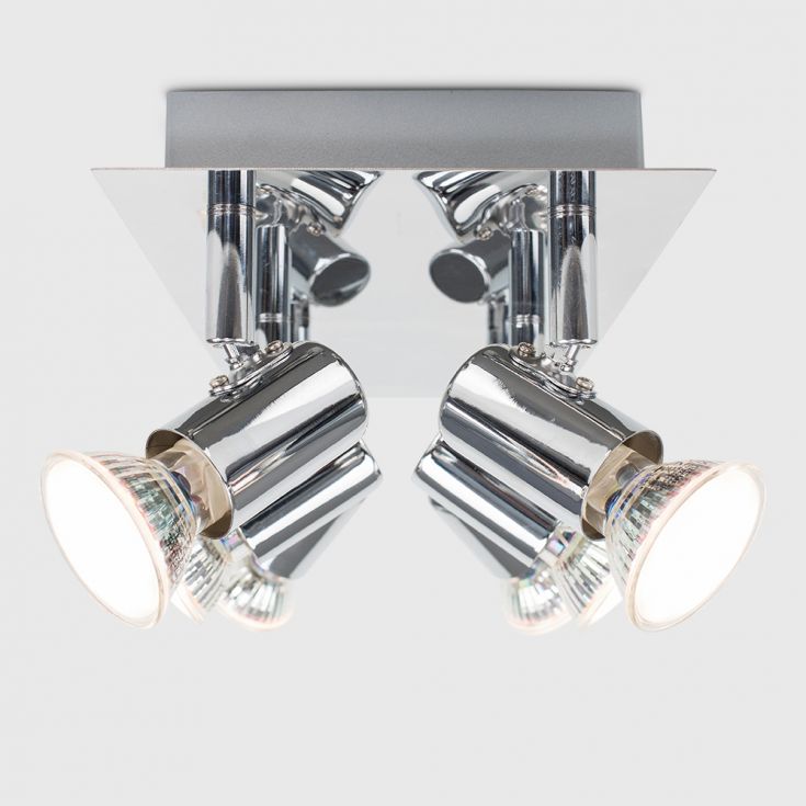Chrome Rectangular Spotlights 6 Way LED