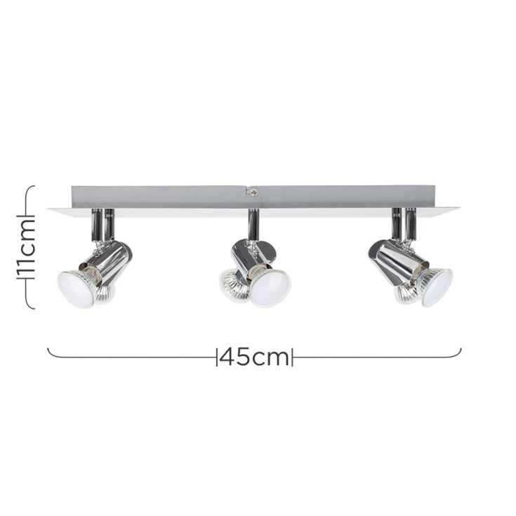 Chrome Rectangular Spotlights 6 Way LED