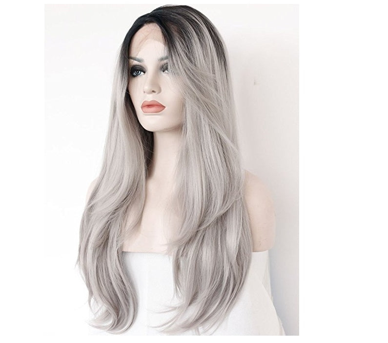 Grey Hand-Hooked Lace Wig