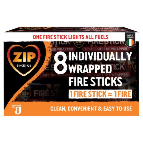 12 x Zip 8 Individually Wrapped Fire Sticks