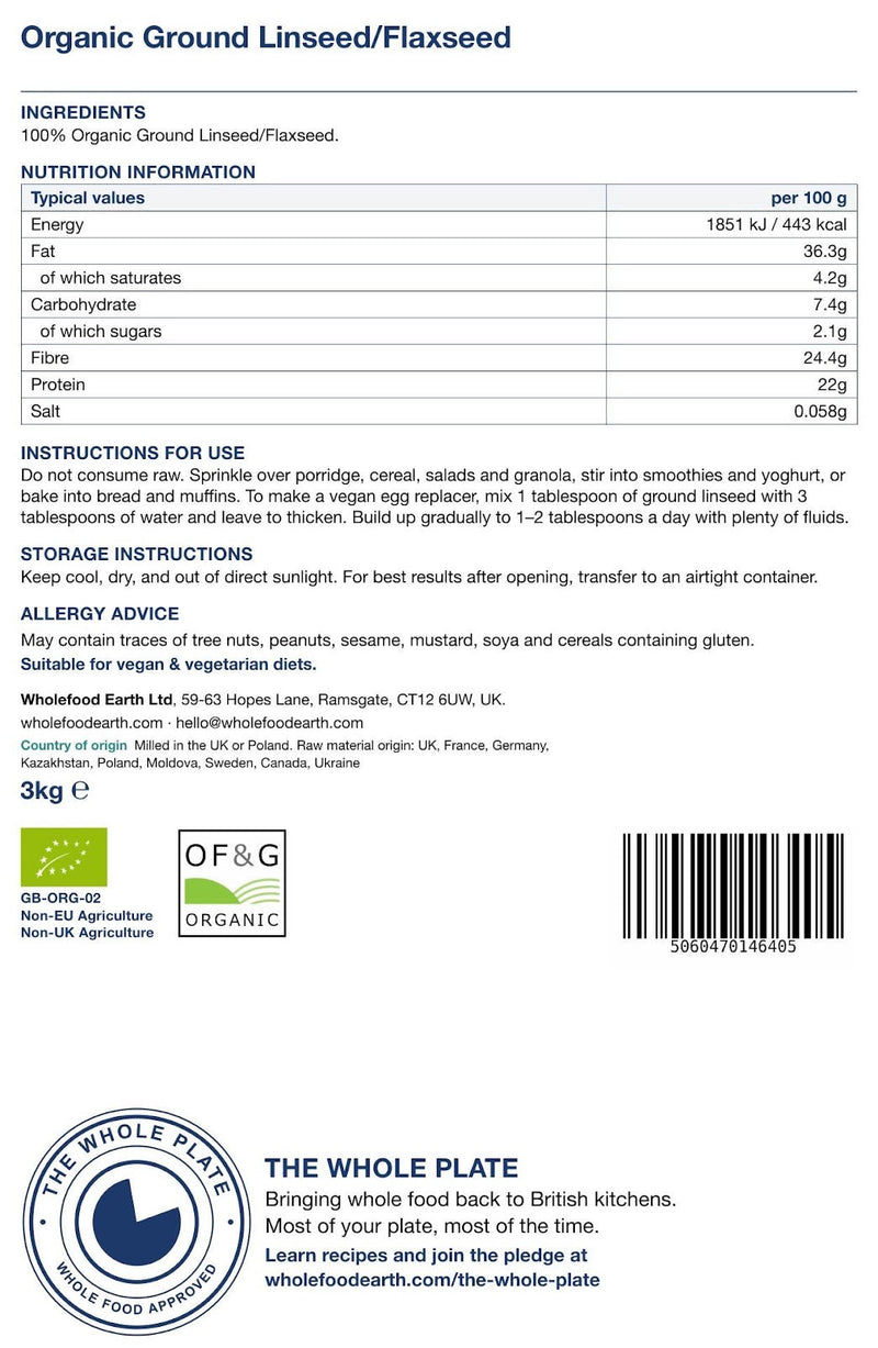 Organic Ground Linseed/Flaxseed
