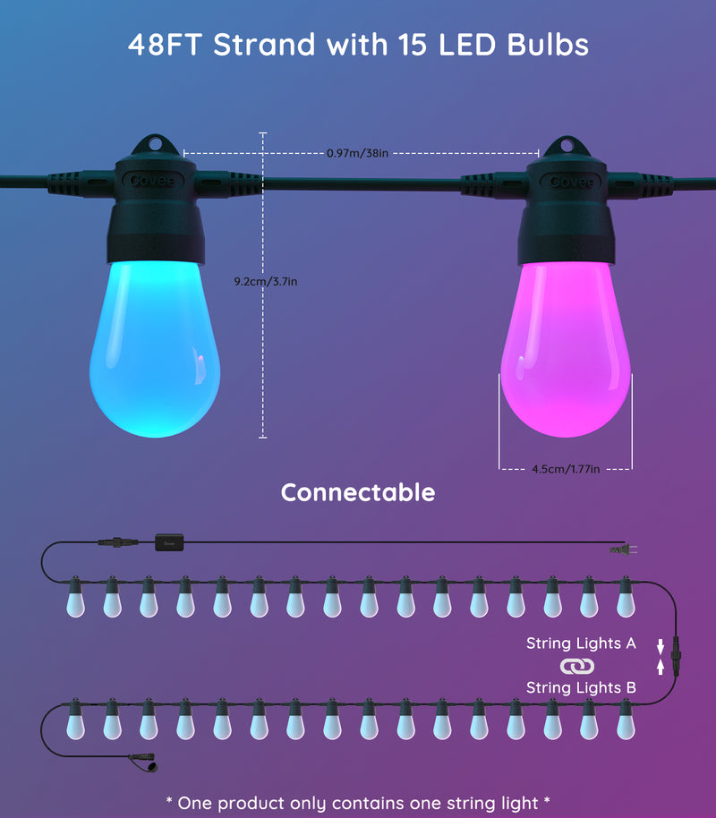 GOVEE RGBIC SMART OUTDOOR LIGHTS 15M