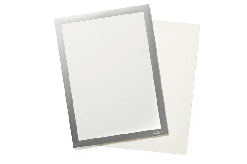 Durable DURAFRAME GRIP Fabric Adhesive Magnetic Signage Frame | A4 | Silver