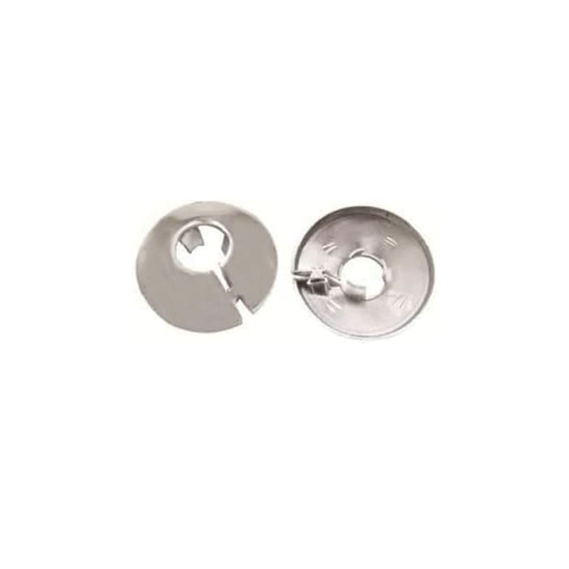 15mm Chrome Radiator Pipe Collars Split Click Covers 2 Pack