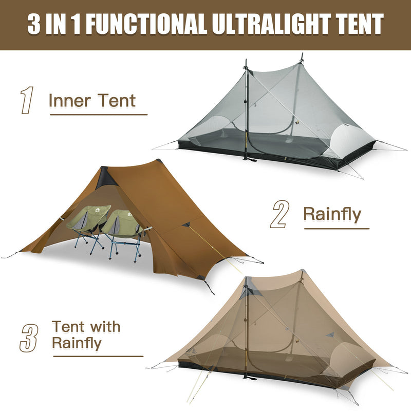 Night Cat 2 Person Ultra Lightweight Backpacking Tent