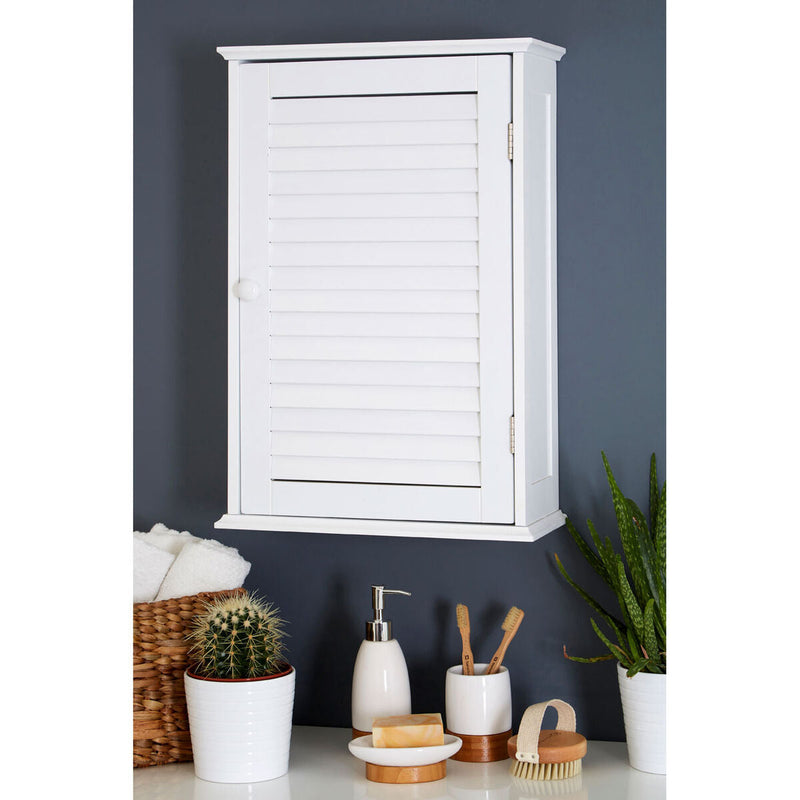 White Wood Wall Cabinet | Shutter