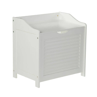 White Wood Laundry Storage Cabinet | Shutter