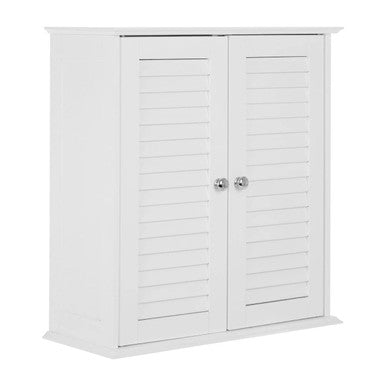 White Wood 2 Door Wall Cabinet | Shutter