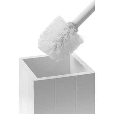 White Wooden Toilet Brush Holder | Portland