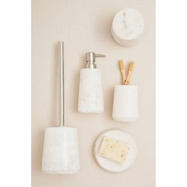 Off White Marble Cotton Jar | Abaska