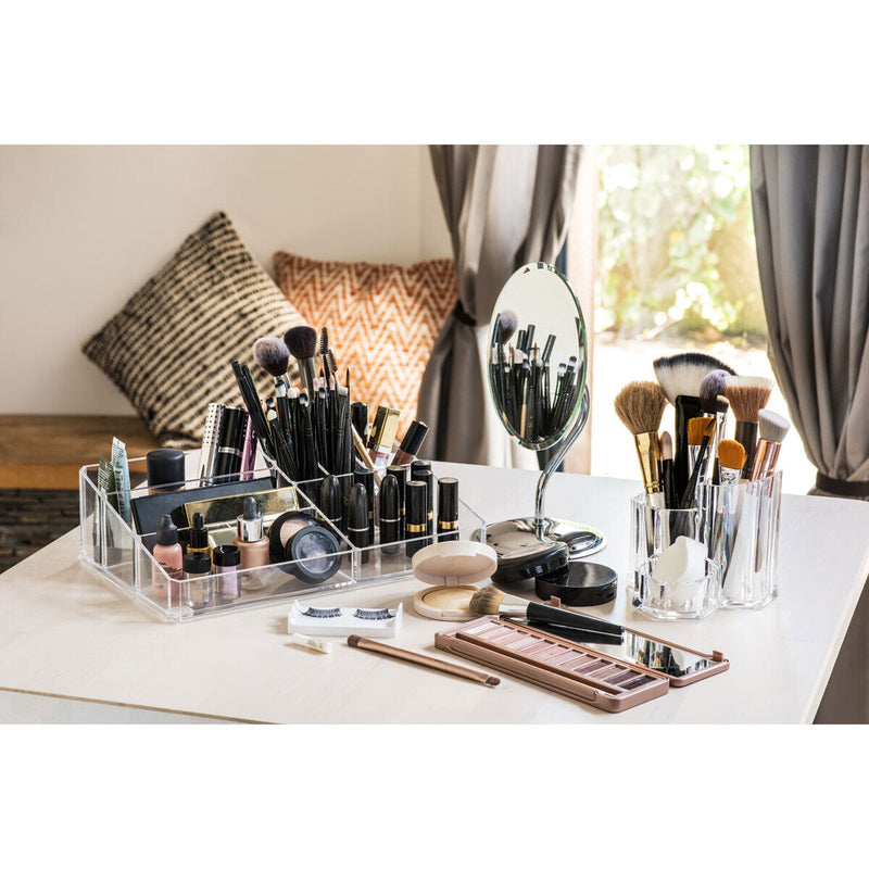 9 Compartment Cosmetics Clear Organiser | Beauty