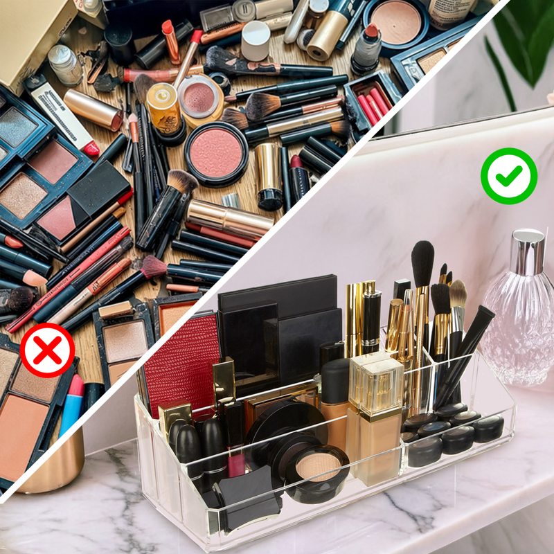 9 Compartment Cosmetics Clear Organiser | Beauty
