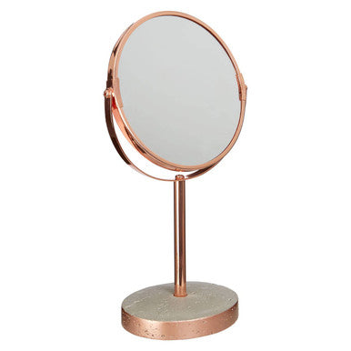 Copper Finish Round Swivel Bathroom Mirror | Neptune