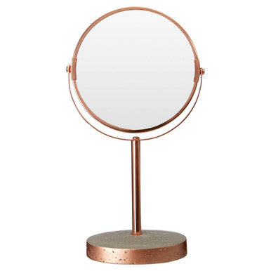 Copper Finish Round Swivel Bathroom Mirror | Neptune