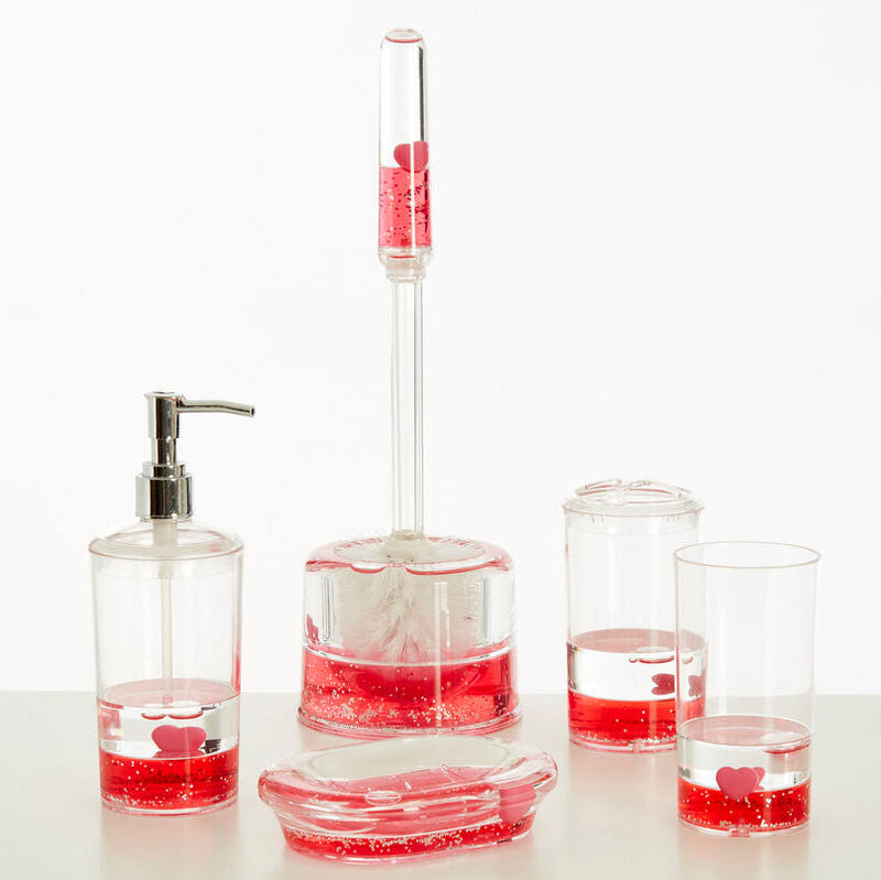 Floating Acrylic Hearts Toothbrush Holder | Floating Hearts
