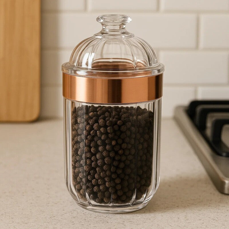 Medium Rose Gold Acrylic Storage Jar | Guan