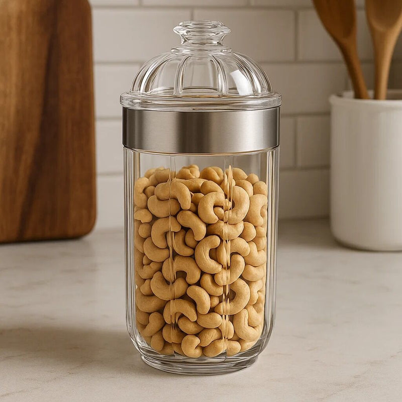 Large Silver Acrylic Storage Jar | Guan