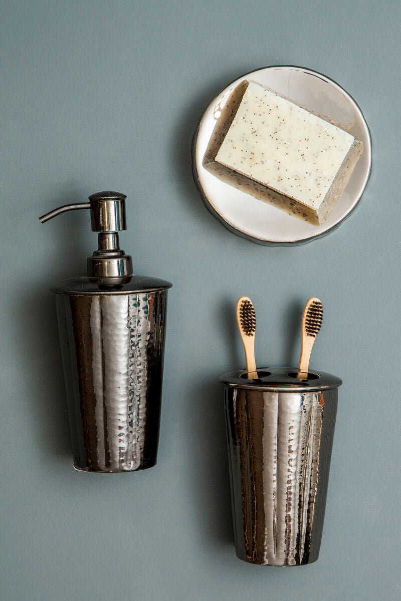 Hammered Black Nickel Finish Toothbrush Holder | Vaco