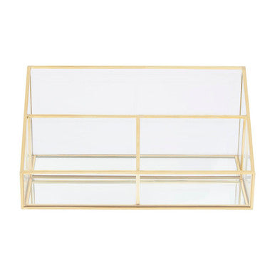 Glass Makeup Organiser with 3 Compartments | Beauty
