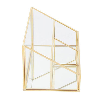 Glass Makeup Organiser with 3 Compartments | Beauty